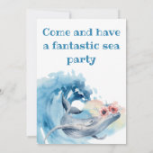 水彩シーアニマルバースデーパーティーへの招待 招待状 (裏面)