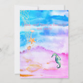 水彩シーアニマルバースデーパーティーへの招待 招待状 (裏面)