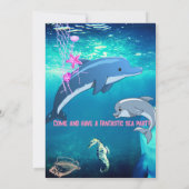 水彩シーアニマルバースデーパーティーへの招待 招待状 (裏面)