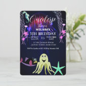 水彩シーアニマルバースデーパーティーへの招待 招待状 (スタンド正面)