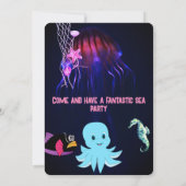水彩シーアニマルバースデーパーティーへの招待 招待状 (裏面)