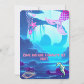 水彩シーアニマルバースデーパーティーへの招待 招待状 (裏面)