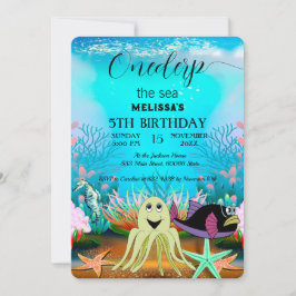 水彩シーアニマルバースデーパーティーへの招待 招待状