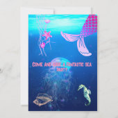 水彩シーアニマルバースデーパーティーへの招待 招待状 (裏面)