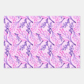 水彩シークレア絵を描ー、ストロークとサンゴ ラッピングペーパーシート (正面3)