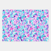 水彩シークレア絵を描ー、ストロークとサンゴ ラッピングペーパーシート (正面2)