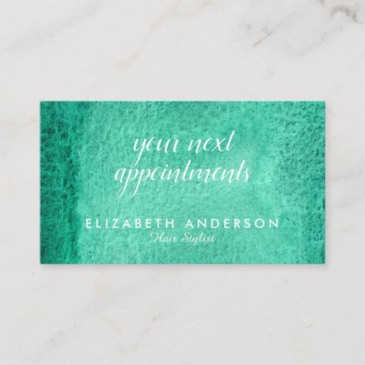 水彩シーグリーンアポイントメント名刺 名刺 (正面)