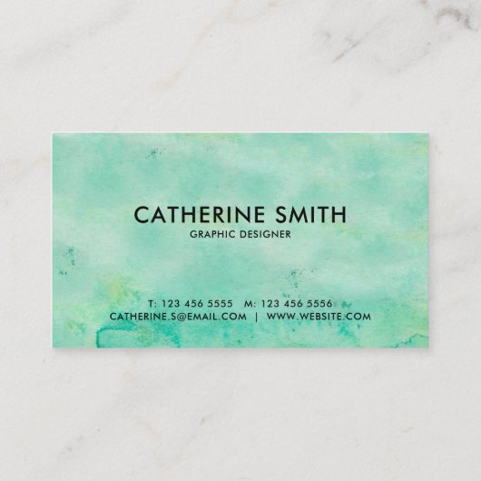 水彩シーグリーン 名刺 (裏面)