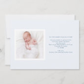 水彩シーグルストライプル誕生 案内状 (裏面)