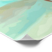 水彩シーグルズアットザビーチバード自然アート ポスター (角)