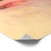 水彩シーシェルの上にビーチラージポスター ポスター (角)