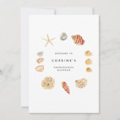 水彩シーシェルバチェロレッテの日程 招待状 (正面)