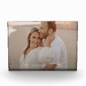 水彩シーシェルパーソナライズされた フォトブロック (正面)