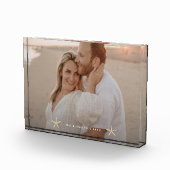 水彩シーシェルパーソナライズされた フォトブロック (右)