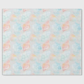 水彩シーシェルラッピング紙 ラッピングペーパー (フラット)