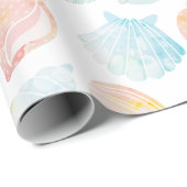 水彩シーシェルラッピング紙 ラッピングペーパー (ロールコーナー)