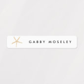 水彩シーシェル名パーソナライズされた前ラベル ラベル (デザイン1)