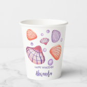 水彩シーシェル紙カップ 紙コップ (裏面)