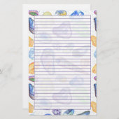 水彩シーシェル紫色の裏地 便箋 (正面/裏面)