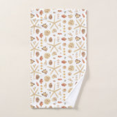 水彩シーシェル バスタオルセット (ハンドタオル)