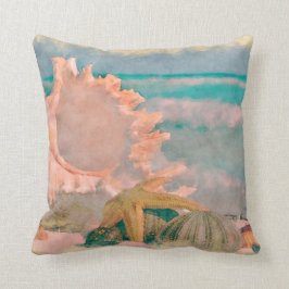 水彩シーシェルonビーチ枕 クッション