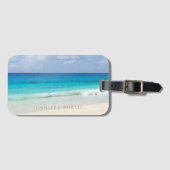水彩シースケープウェーブスエレガントモダンテンプレート ラゲッジタグ (正面横)
