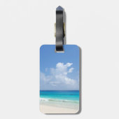 水彩シースケープウェーブスカイ雲テンプレート ラゲッジタグ (裏面縦)