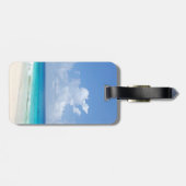 水彩シースケープウェーブスカイ雲テンプレート ラゲッジタグ (裏面横)