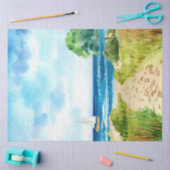 水彩シースケープシリーズデザイン10 薄葉紙 (クラフト)