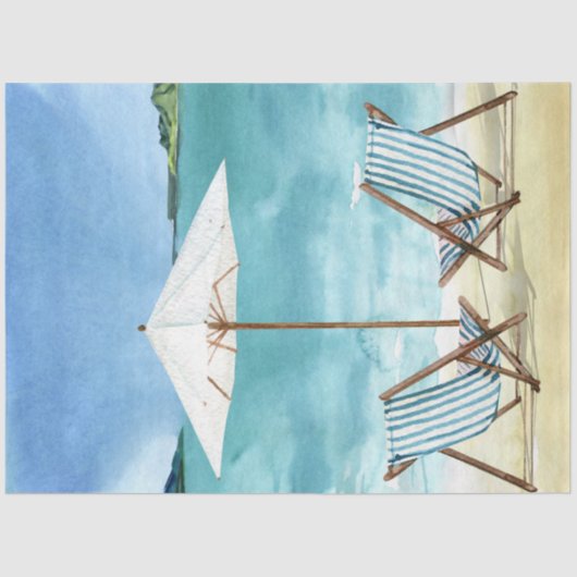 水彩シースケープシリーズデザイン1 薄葉紙 (正面)