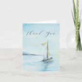 水彩シースケープ悔やみや弔慰サンキューノートカード サンキューカード (正面)