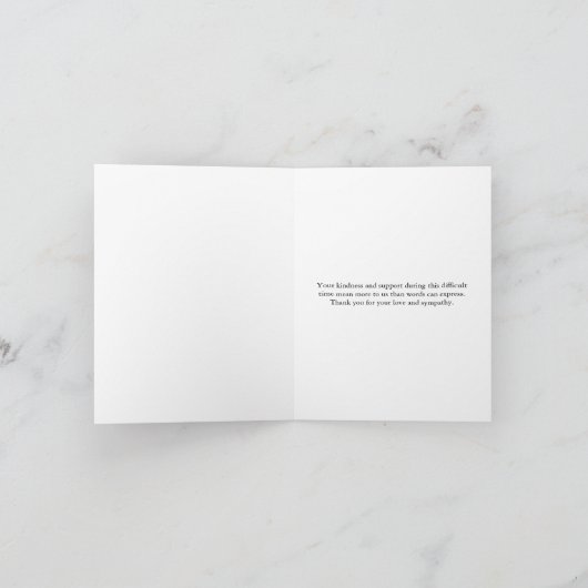 水彩シースケープ悔やみや弔慰サンキューノートカード サンキューカード (内部)