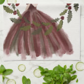 水彩シーズンのご挨拶 キッチンタオル (折り畳み)