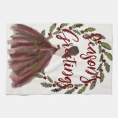 水彩シーズンのご挨拶 キッチンタオル (横)