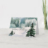 水彩シーズンの挨拶の冬の折り畳み シーズンカード (正面)