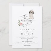 水彩シーズー（犬）珠江ペットフローラピンクローズ 招待状 (正面)