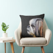 水彩シーズー（犬）豆犬顔 クッション (椅子)