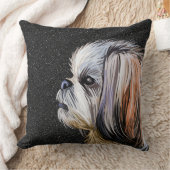 水彩シーズー（犬）豆犬顔 クッション (ブランケット)