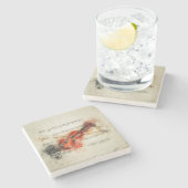 水彩シート音楽とバイオリン ストーンコースター (横)