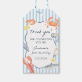 水彩シーフードナイトバースデーパーティー ギフトタグ (正面)