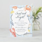 水彩シーフードナイトバースデーパーティー 招待状 (スタンド正面)