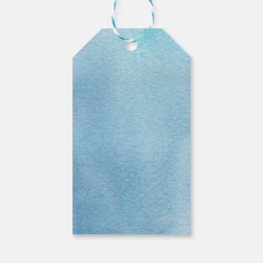 水彩シーホースといかり航海の結婚ズ ギフトタグ (裏面)