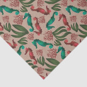 水彩シーホースのピンクのパタ航海のーン 薄葉紙 (詳細)