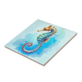 水彩シーホースターコイズ タイル (側面)