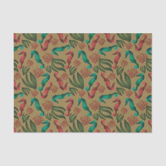 水彩シーホースヴィンテージパタ航海のーン 薄葉紙 (正面)