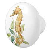 水彩シーホース芸術、ビーチ、沿岸海生活 セラミックノブ (右)