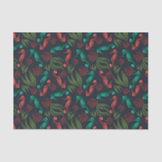 水彩シーホース青パタ航海のーン 薄葉紙 (正面)