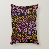 水彩シームレスパターンとハート。 アクセントクッション (正面(垂直))