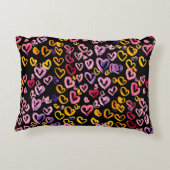 水彩シームレスパターンとハート。 アクセントクッション (裏面)