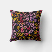 水彩シームレスパターンとハート。  クッション (裏面)